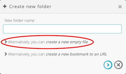Select a new empty file